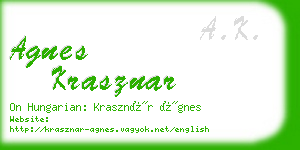 agnes krasznar business card